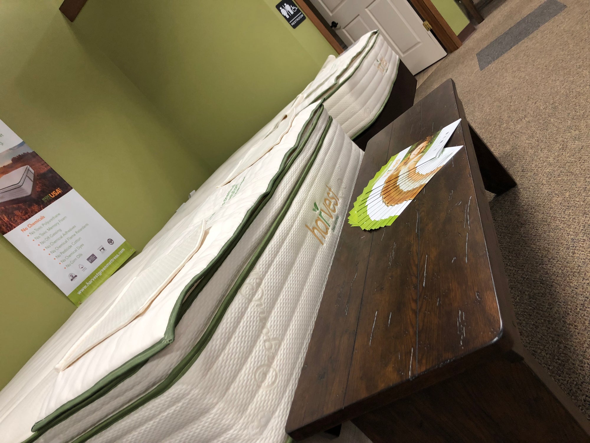 Crawfords-Home-Furnishings-Natural-Organic-Green-Latex-Harvest-Green-Mattress-Experience-Center-Display-in-Canton-Illinois