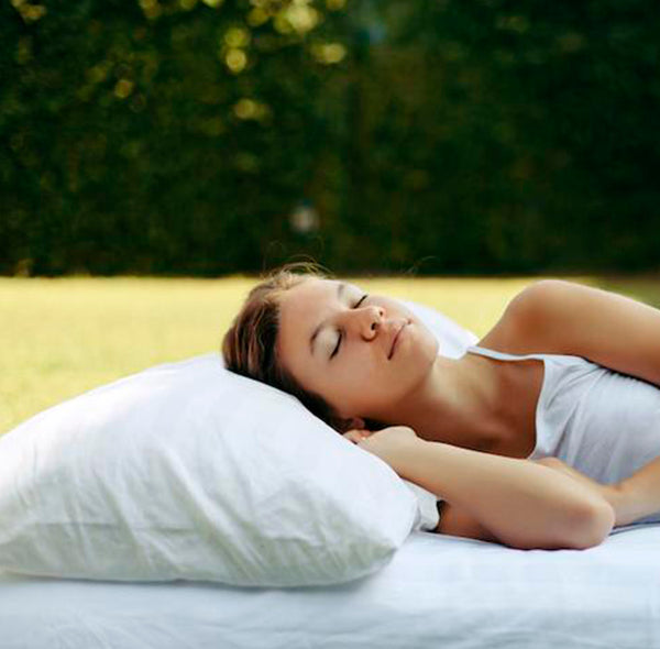 Lady laying in field