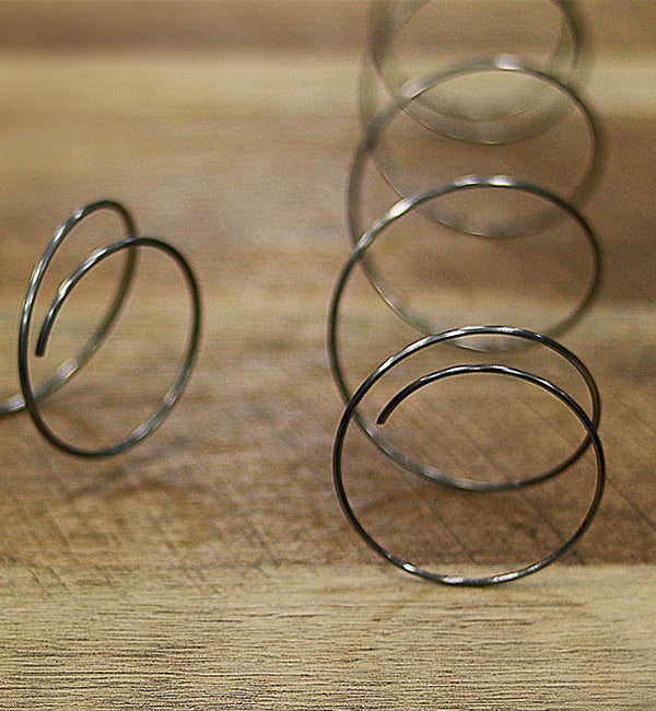 Close up raw image of our Harvest Green Mattress Recycled Wire Coil with 6 Turns