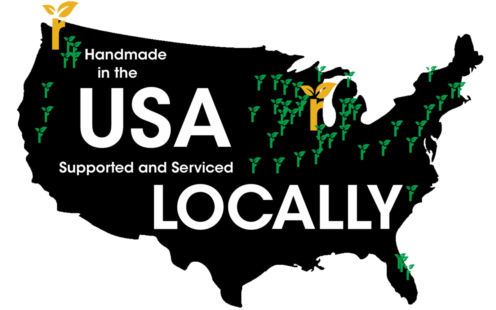 Map of United States reflecting our harvest green experience partners across the country. Our goal is to give our customers the ability to try our mattress in person before they buy. They can do this by visiting one of our local partners.