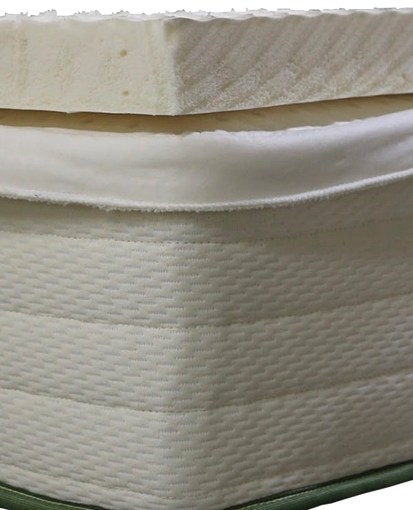 Image shows a 2inch layer of our natural Dunlop latex layer in one of our mattresses