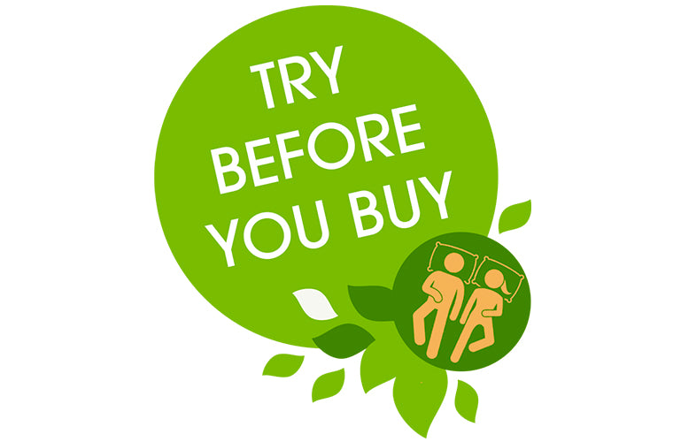 try your new mattress before you buy logo
