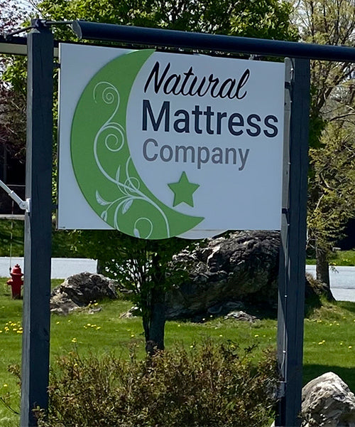 Natural-Mattress-Company-Natural-Organic-Green-Latex-Harvest-Green-Mattress-Experience-Center-in-Shelburne-VT-Sign