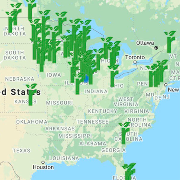 closeup image of our partner location map
