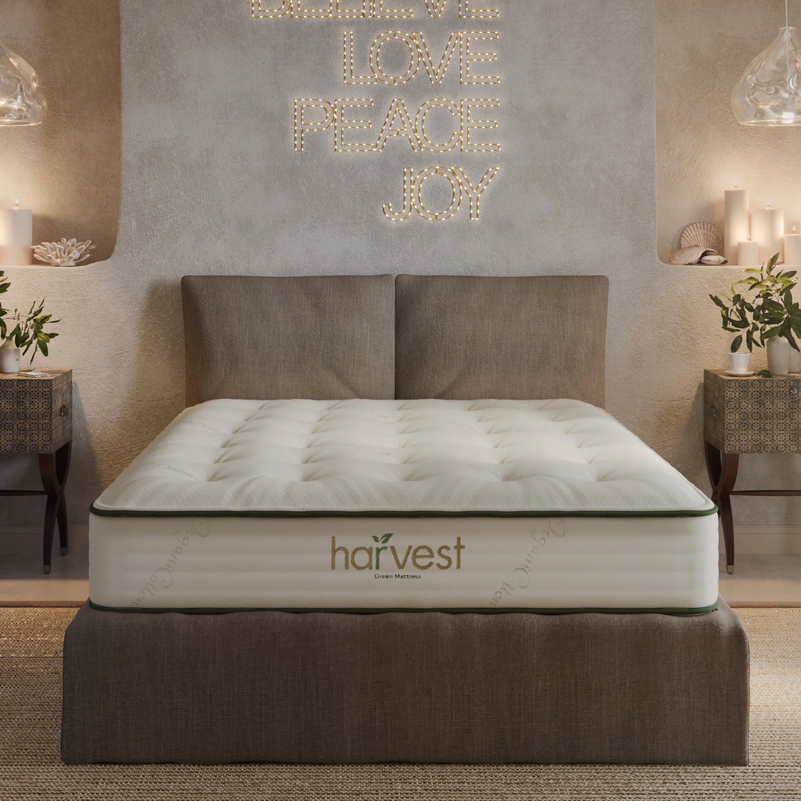 Vegan, Natural WoolFree Mattresses Harvest Green Mattress