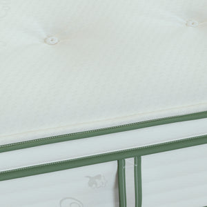 Close Up Detail Image Of The Harvest Vegan Pillow Top Mattress Handle On Side Of The Bed