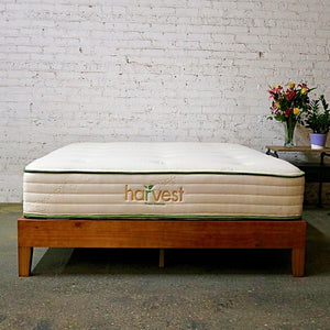 Our Harvest Vegan Original Mattress On Bed In Warehouse 