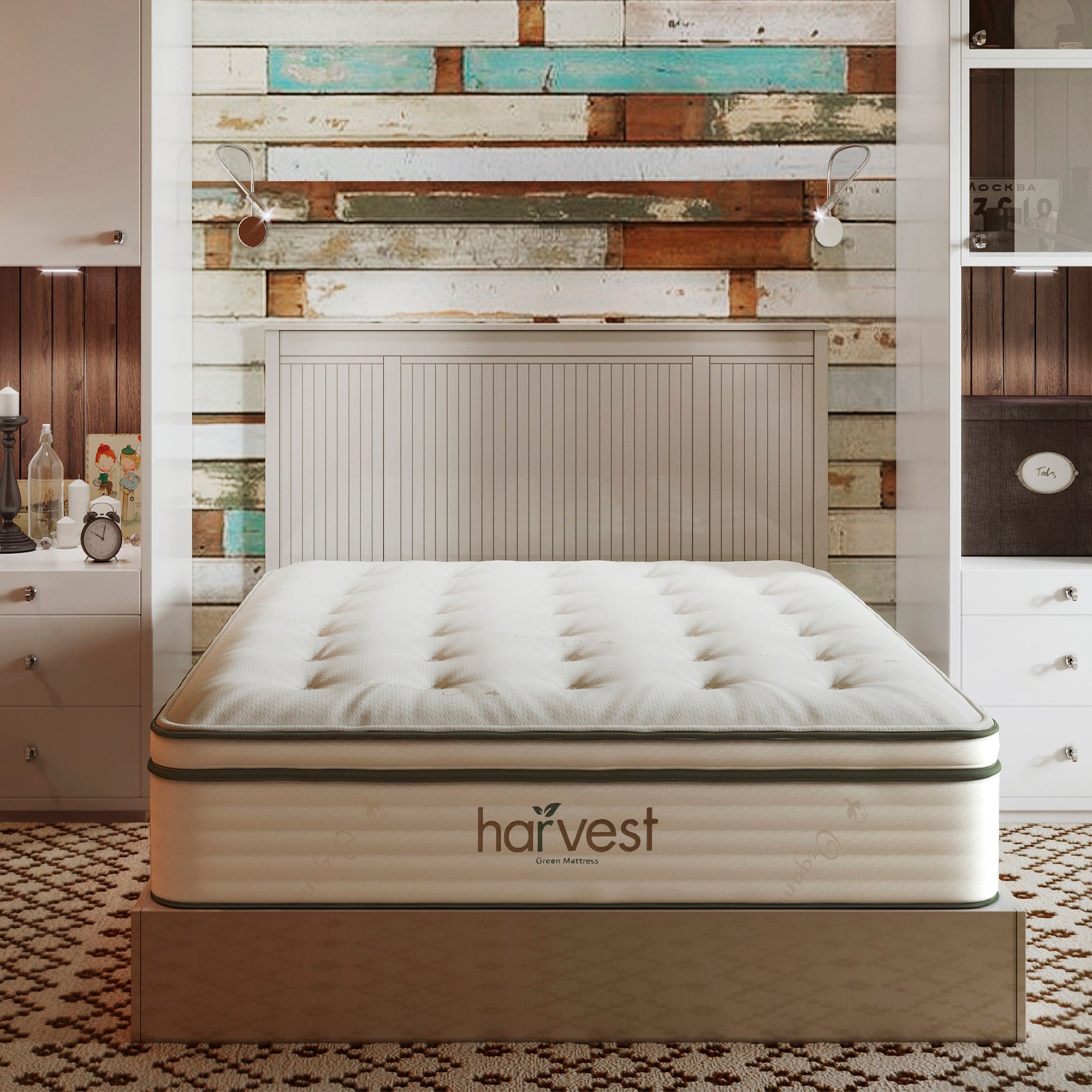 Harvest Green Pillow Top Mattress In A Room